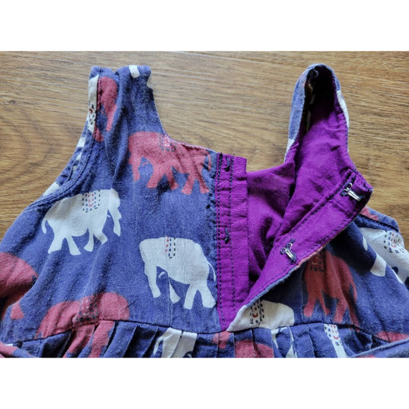 Girls Elephant Pattern Lined Sundress Set 12mos - Picture 4 of 8